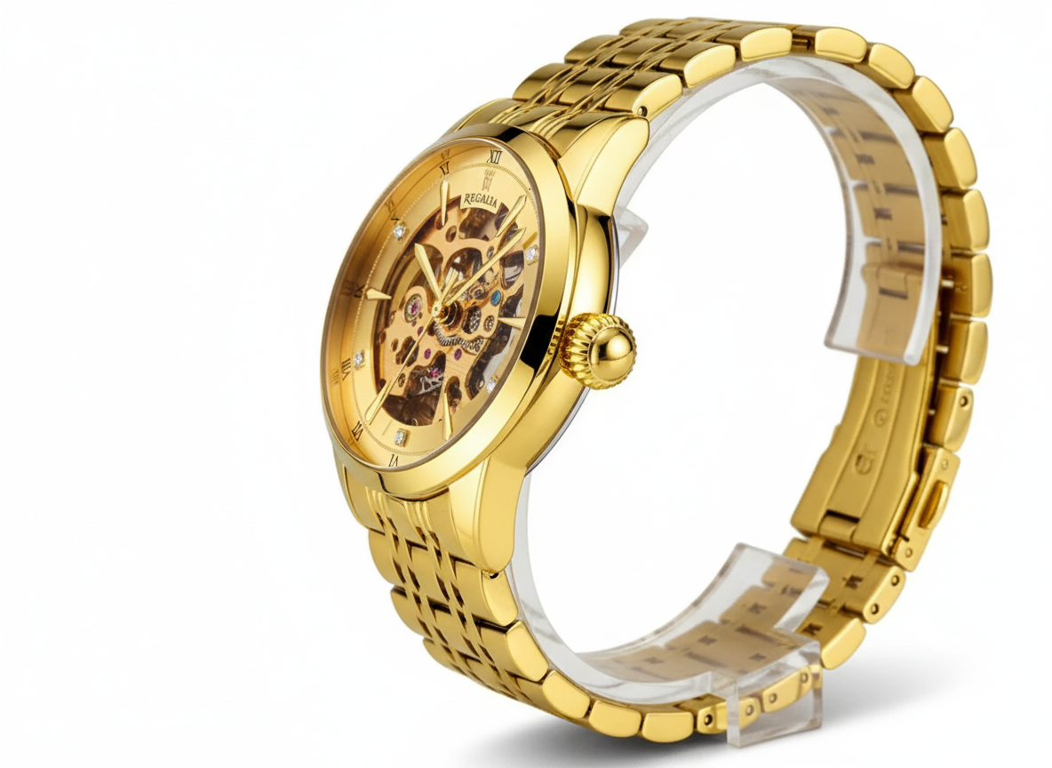 Regalia Gold Skeleton Watch